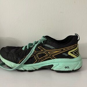 Asics Women's Gel-Venture 7 Trail Shoe - Black, Mint & Yellow